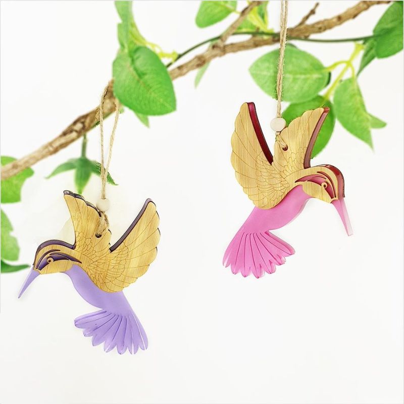Hanging Ornament - Humming Bird (Pink Satin Acrylic)