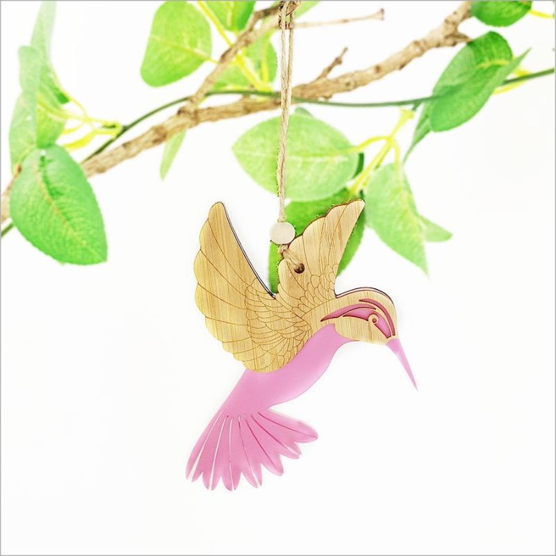 Hanging Ornament - Humming Bird (Pink Satin Acrylic)
