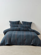 Douglas Duvet Cover Set by Linen House - Super King (Navy)