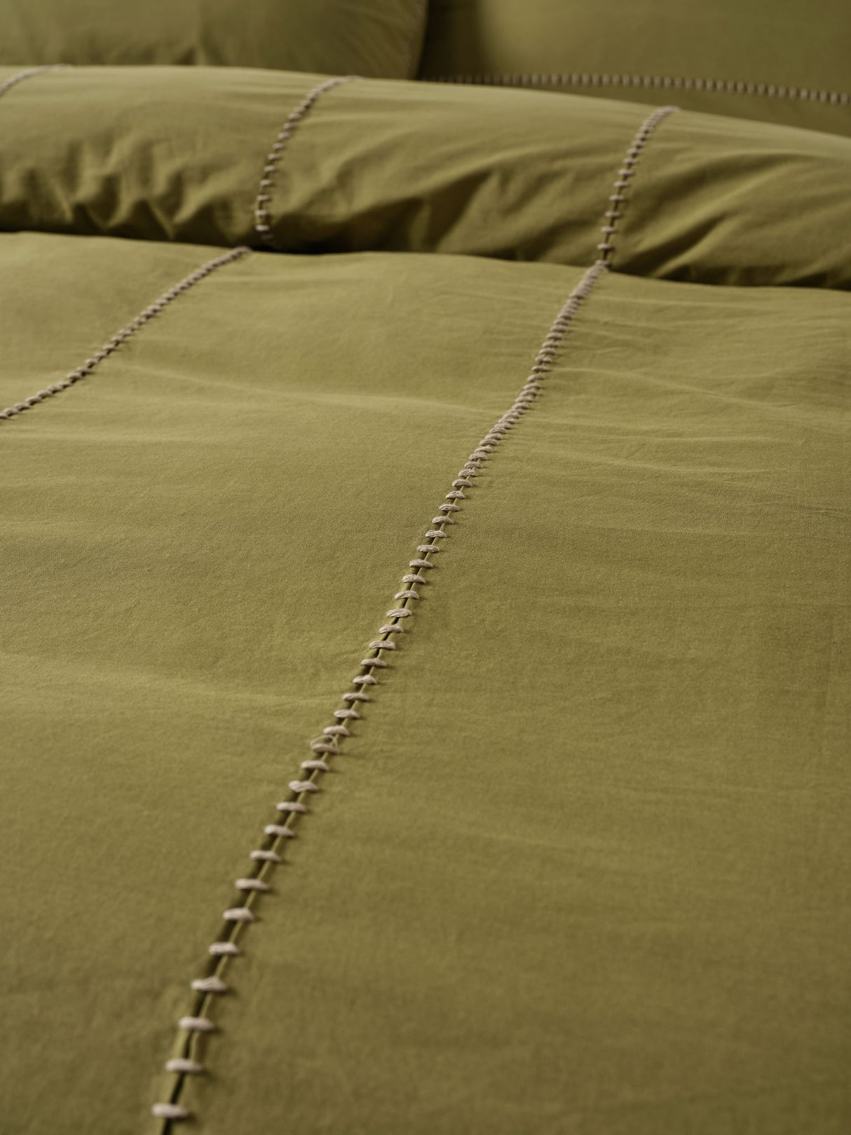 Jerome Duvet Cover Set by Linen House - King (Olive)