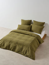 Jerome Duvet Cover Set by Linen House - Australian Super King (Olive)
