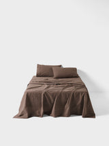Volley Check Sheet Set Set by Linen House - Single (Chocolate)