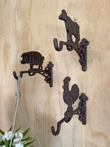 Basket Hook - Cast Iron Pig