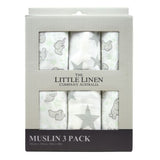 Little Linen Muslin 3pk - Mint Elephant - Little Linen