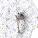 Little Linen Muslin Wrap & Crinkle Toy - Cheeky Koala - Little Linen