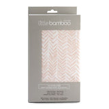 Little Bamboo Jersey Fitted Sheet Cot Herringbone Dusty Pink - Little Bamboo