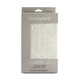 Little Bamboo Jersey Fitted Sheet Cot Herringbone Whisper - Little Bamboo