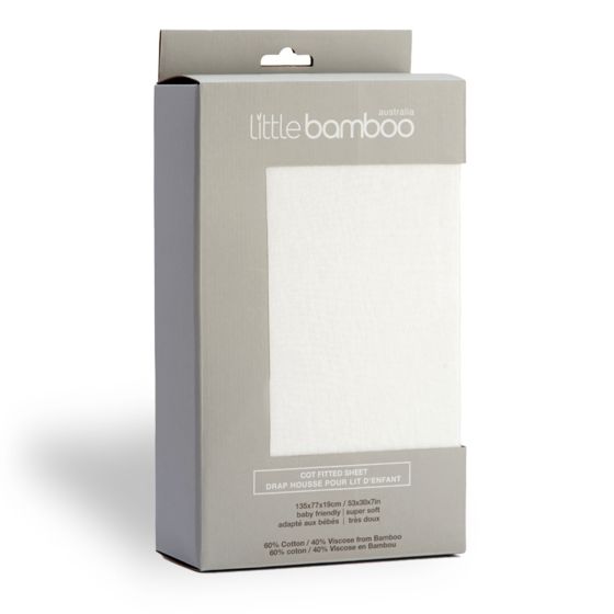 Little Bamboo Jersey Fitted Sheet Cot Natural - Little Bamboo