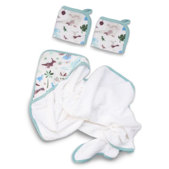 Weegoamigo Hooded Towel + Washers Daryl Dino - Weegoamigo