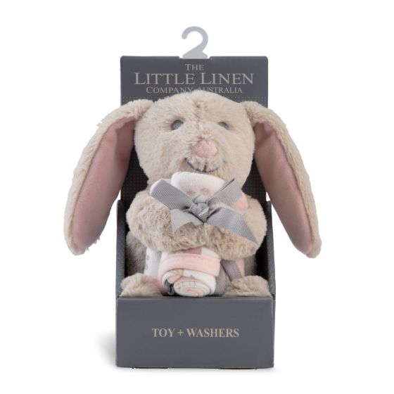 Little Linen Plush Toy & Washers - Harvest Bunny - Little Linen
