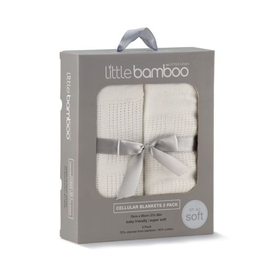 Little Bamboo Cellular Blanket 2pk - Natural - Little Bamboo