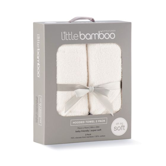 Little Bamboo Hooded Towel 2pk - Natural - Little Bamboo