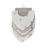 Little Bamboo Muslin Bib 5pk - Stone Grey - Little Bamboo