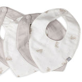 Little Bamboo Muslin Bib 5pk - Stone Grey - Little Bamboo