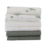 Little Bamboo Muslin Washers 6pk - Turtle Bay - Little Bamboo