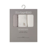 Little Bamboo Muslin Wraps 3pk - Stone Grey - Little Bamboo