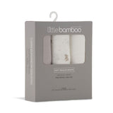 Little Bamboo Muslin Wraps 3pk - Stone Grey - Little Bamboo