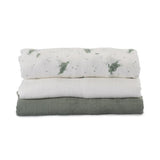 Little Bamboo Muslin Wraps 3pk - Turtle Bay - Little Bamboo