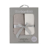 Little Bamboo Cellular Blanket 2pk - Stone Grey - Little Bamboo