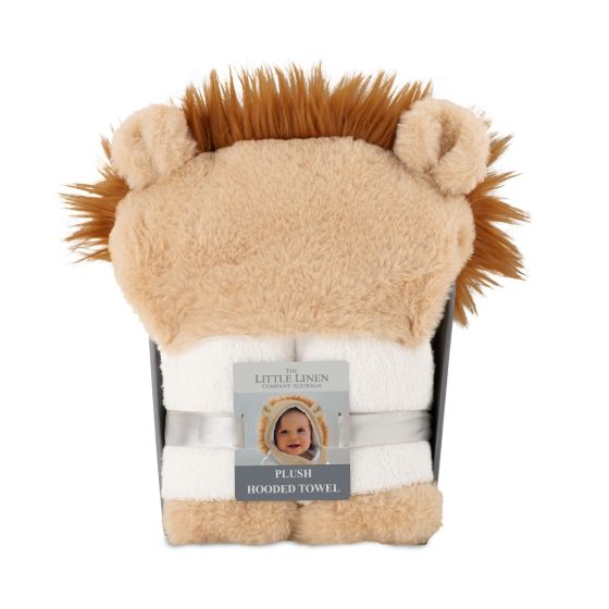 Little Linen Plush Hooded Towel - Savanna Lion - Little Linen