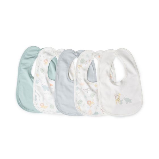 Little Linen Jersey Bib 5pk - Savanna Giraffe - Little Linen
