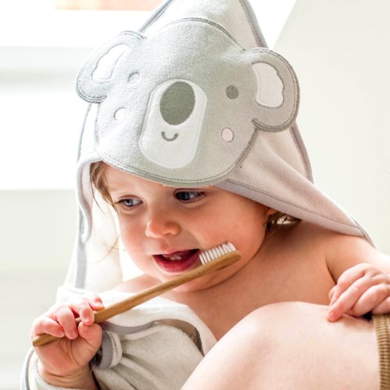 The Little Linen Company Hooded Towel & Washers - Cheeky Koala - Little Linen
