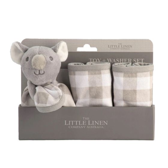 The Little Linen Company Washer & Toy Set - Cheeky Koala - Little Linen