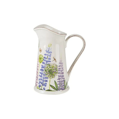 Elegant Cottage Garden jug, 228mm tall, 1200ml capacity, adorned with floral motifs for charming serving.