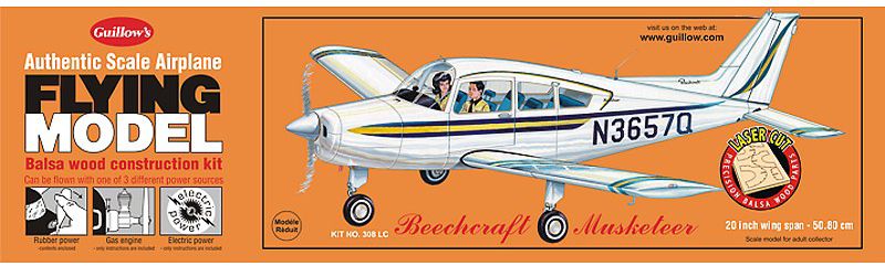 Balsa Glider Kit - 1/18 Beechcraft Musketeer