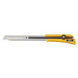 Olfa 18mm snap-off blade wheel knife with ergonomic anti-slip grip for precise cutting in hard-to-reach areas.