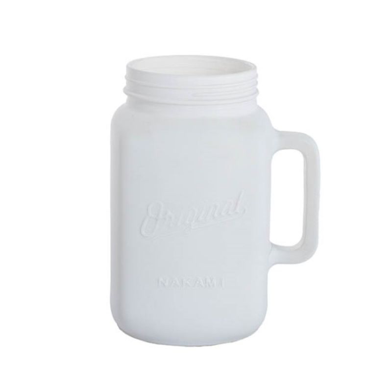 Glass Vase - Mason Jug with Handle White