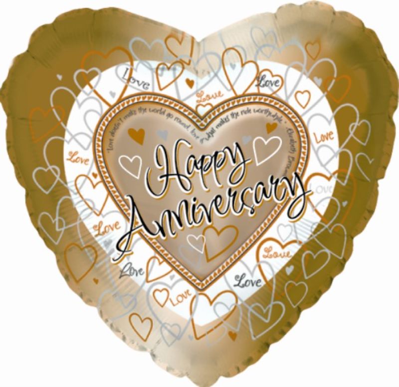 17-inch helium balloon with a vibrant Happy Anniversary design, perfect for celebrating love and milestones.