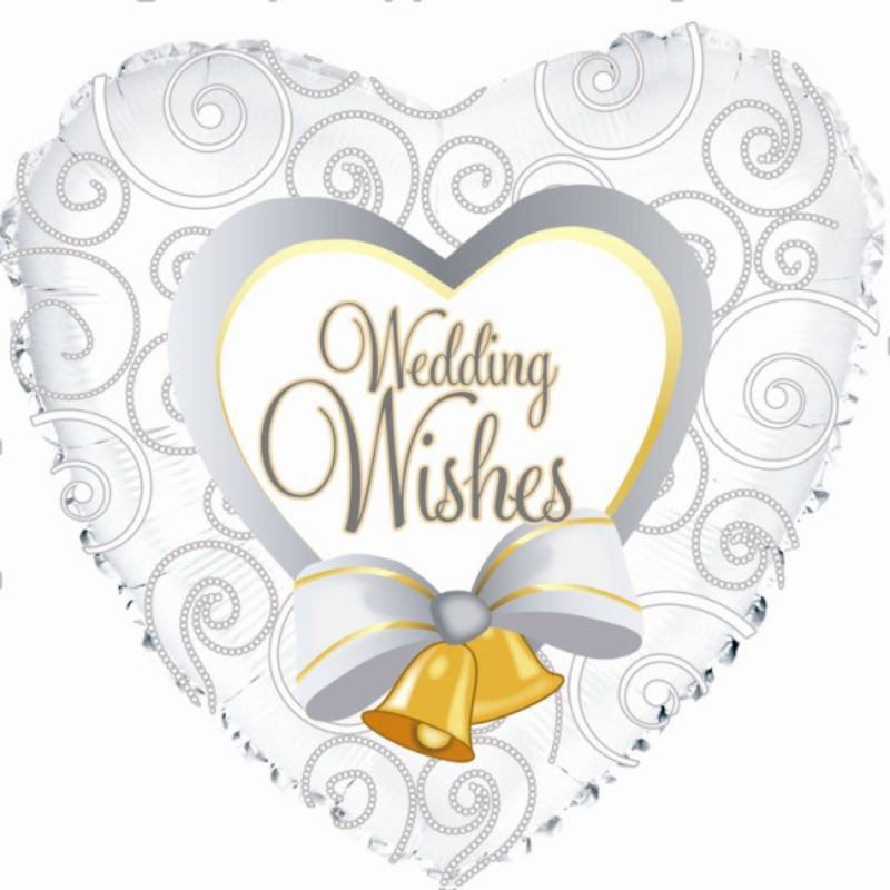 18in helium balloon featuring elegant wedding bells design, perfect for decorating wedding venues and bridal showers.
