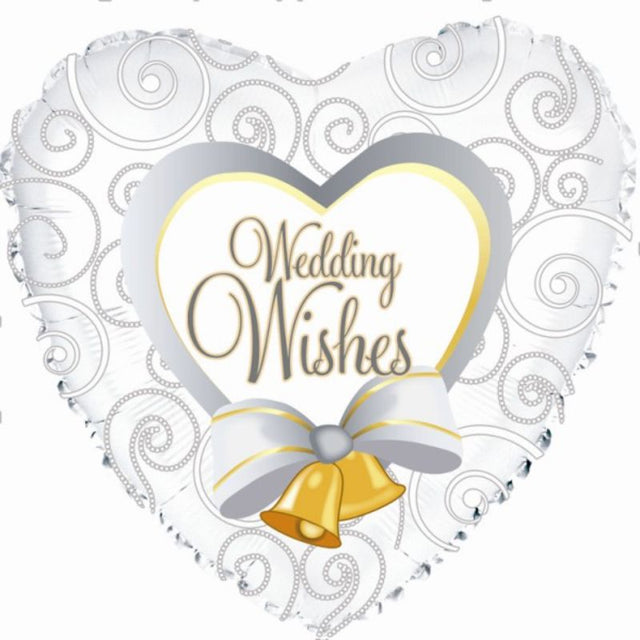 18in helium balloon featuring elegant wedding bells design, perfect for decorating wedding venues and bridal showers.