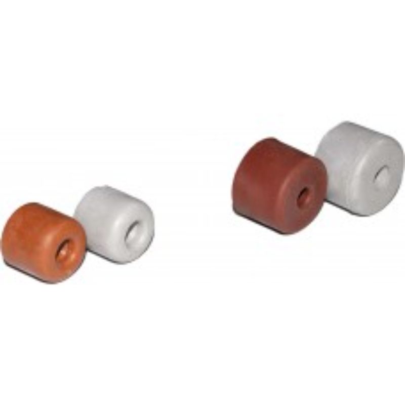 Door Stop - Round Rubber Screw On 40mm Brown
