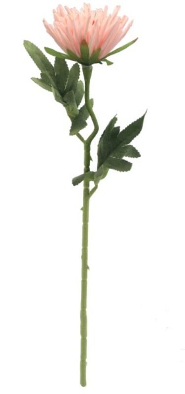 Pink 50cm artificial chrysanthemum stem, ideal for decor, arrangements, and gifts, offers lasting beauty without maintenance.