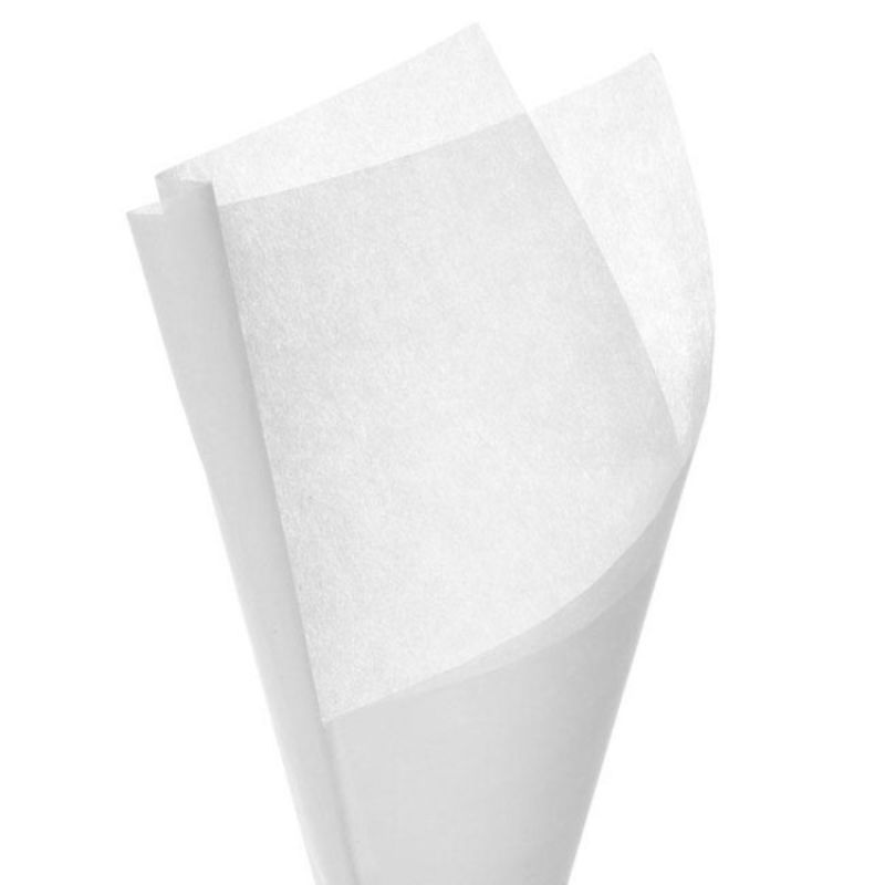 Set of 50 white nonwoven sheets, 50x70cm, perfect for crafting, packaging, and home organization.