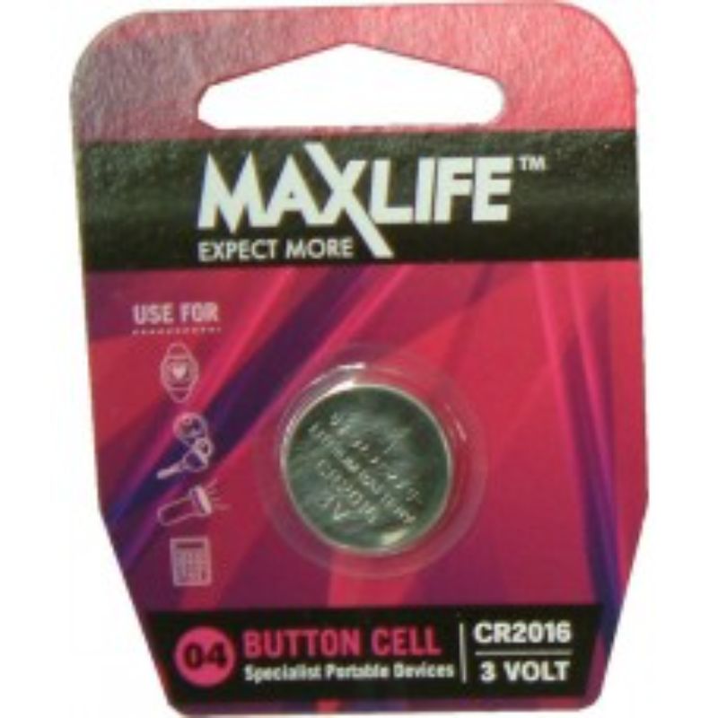 Batteries Lithium Button CR2016 Max-Life