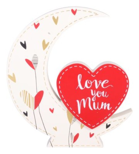Ornament - Love You Mum Moon Heart