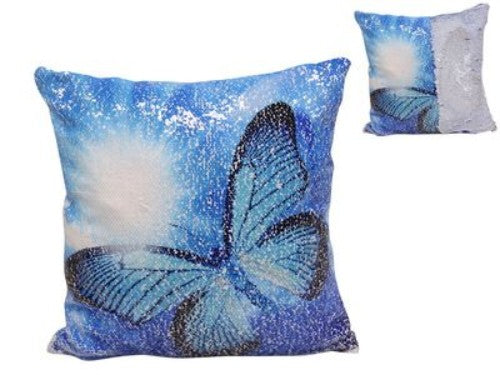 Cushion - Sequin Butterfly (Blue)