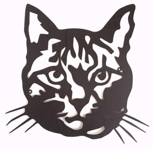 42cm Metal Cat Face Wall Art