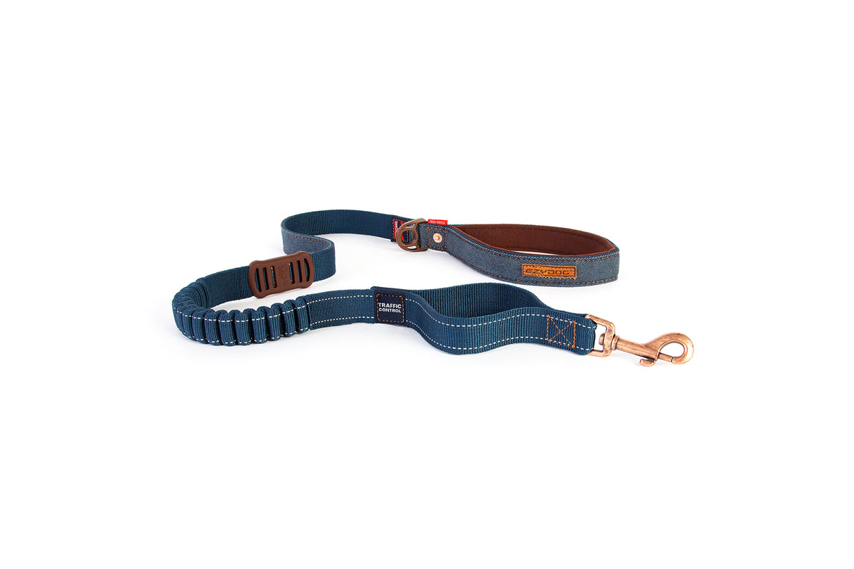 Dog Lead - EzyDog Lead Zero Shock 120cm Denim