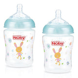 Nuby Wide Neck Bottles (2 Pack - Assorted Designs)