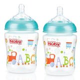Nuby Wide Neck Bottles (2 Pack - Assorted Designs)