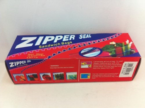 Sandwich Bags(Zipper Seal) 16.6x17.8cm 50pcs - Pack of 10