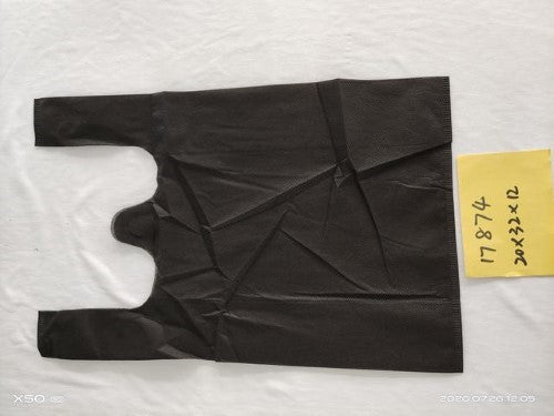 Non-woven Shopping Bag (20*32*12cm) Black - Pack of 6