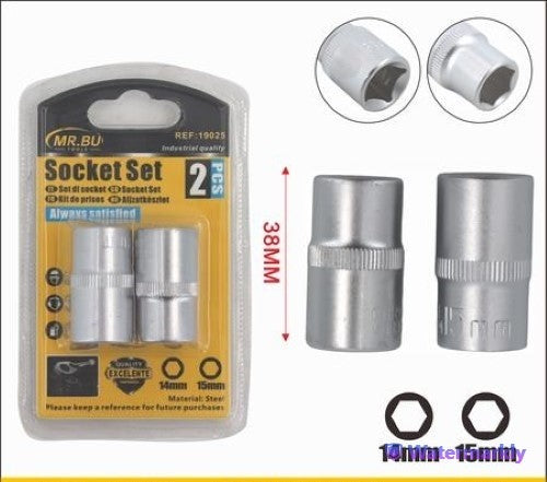 2pcs Socket Set (14mm/15mm, 38mm) - Pack of 12