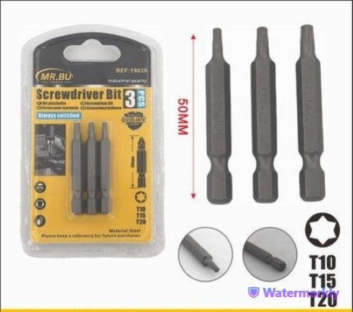 Screwdriver Bit (50MM, 3pcs,T10-T15-T20) - Pack of 12