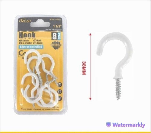 Hook(1.5INCH, 38MM, 8PCS) - Pack of 12