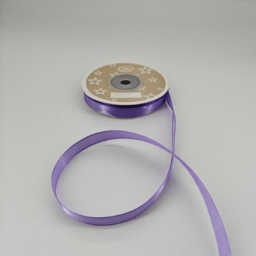 Satin Ribbon 1cm ( 22m - Lavender  Purple) - Pack of 6